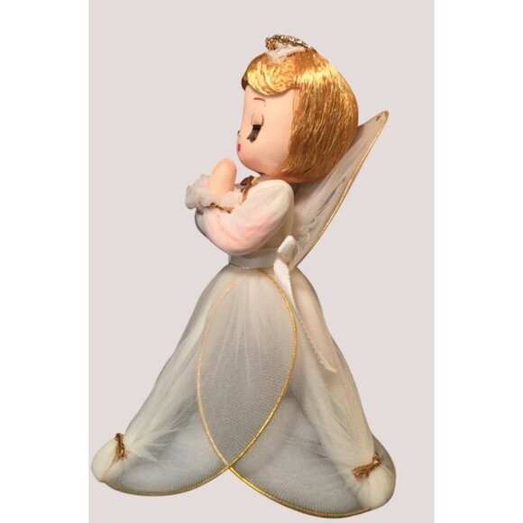 Cute Eight Inch Vintage Netted Angel Figurine - Picture 8 of 8